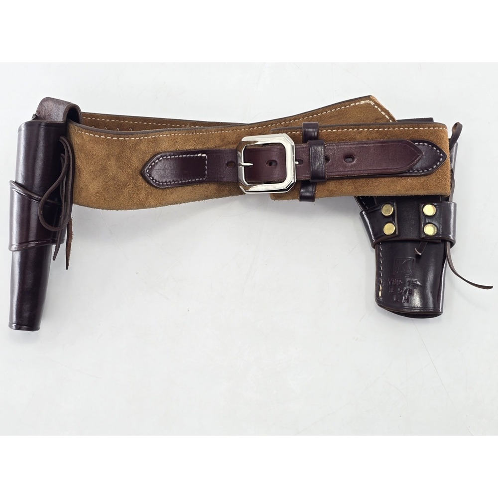 Triple K 789-15 Belt Cheyenne Western DOUBLE Holster - 5 1/2 & 4 5/8 - SEE PICS